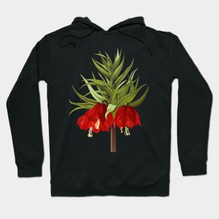 Crown Imperial - Fritillaria imperialis Rubra - botanical illustration Hoodie